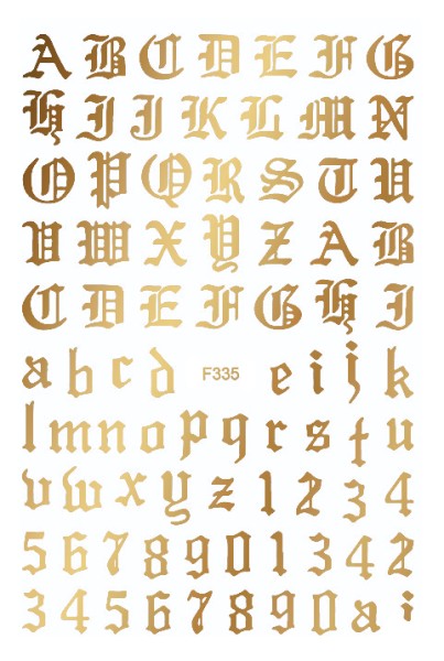 JUSTNAILS Sticker selbstklebend Buchstaben Letters Gold