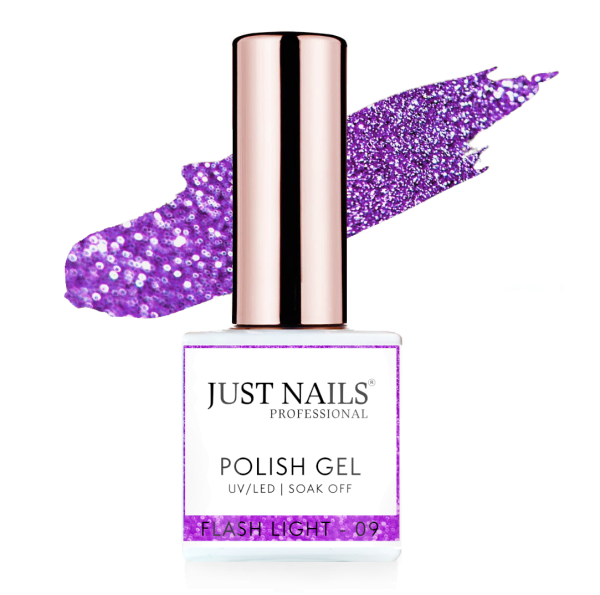 JUSTNAILS Gel Polish Color - Flash Light 09 - Shellac Soak-off