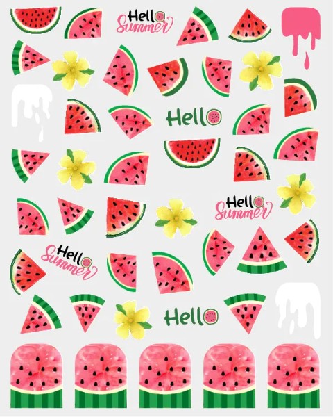 JUSTNAILS Sticker Fruits Summer Watermelon selbstklebend 1965