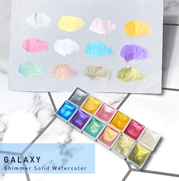 JUSTNAILS Wasserfarben Shimmer Galaxy 12 Farben